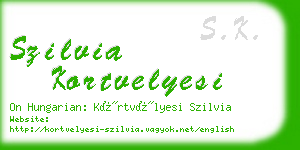 szilvia kortvelyesi business card